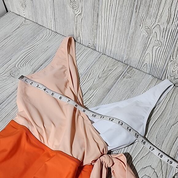 Cupshe One Piece Swimsuit, Wrap Color-Block Style, Women's Large, NWT - Picture 10 of 12